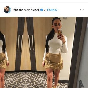 Guess fringe skirt as seen on Carli Bybel